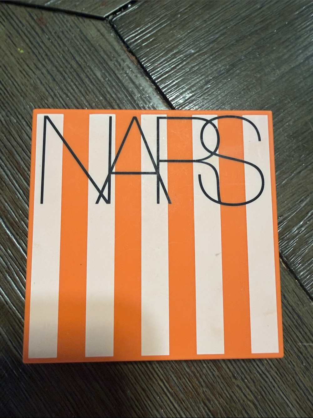 NARS Striped Compact — Orange & White Bold Logo